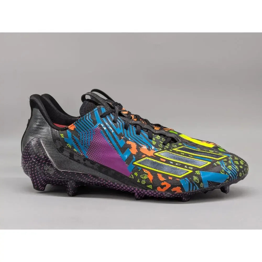 Adidas Adizero 12.0 Men's Mismatch Football Cleats Black Purple IG9569 Size 12